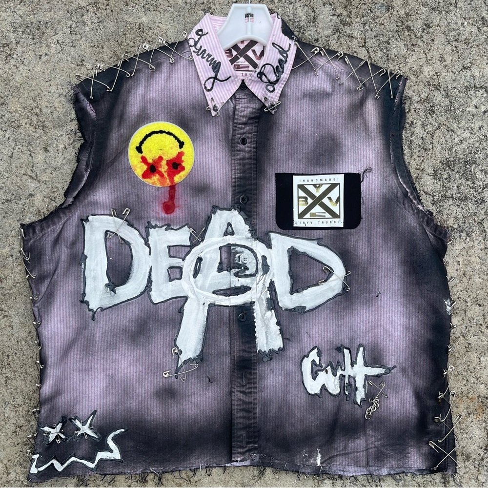 Edgy Sleeveless Graffiti Shirt